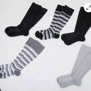 Tommie Copper 6 pack SnugStay WOTC Compression Socks Basic stripe, M, L NWT.